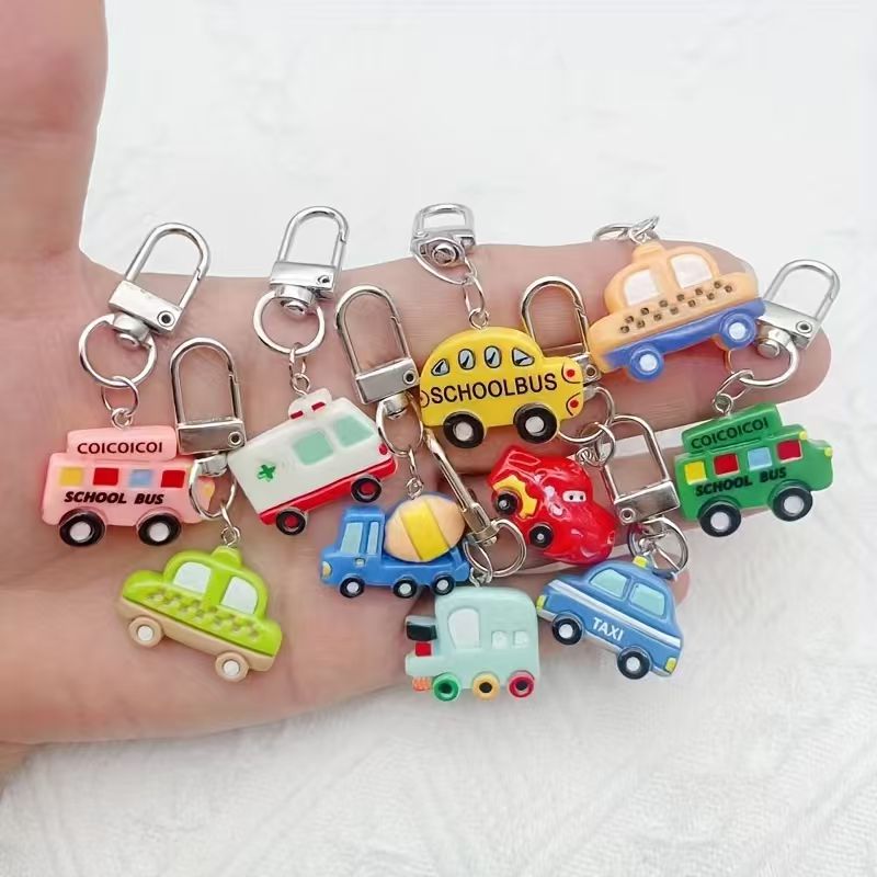 Luggage - 10pcs resin cartoon car keychain, suitable