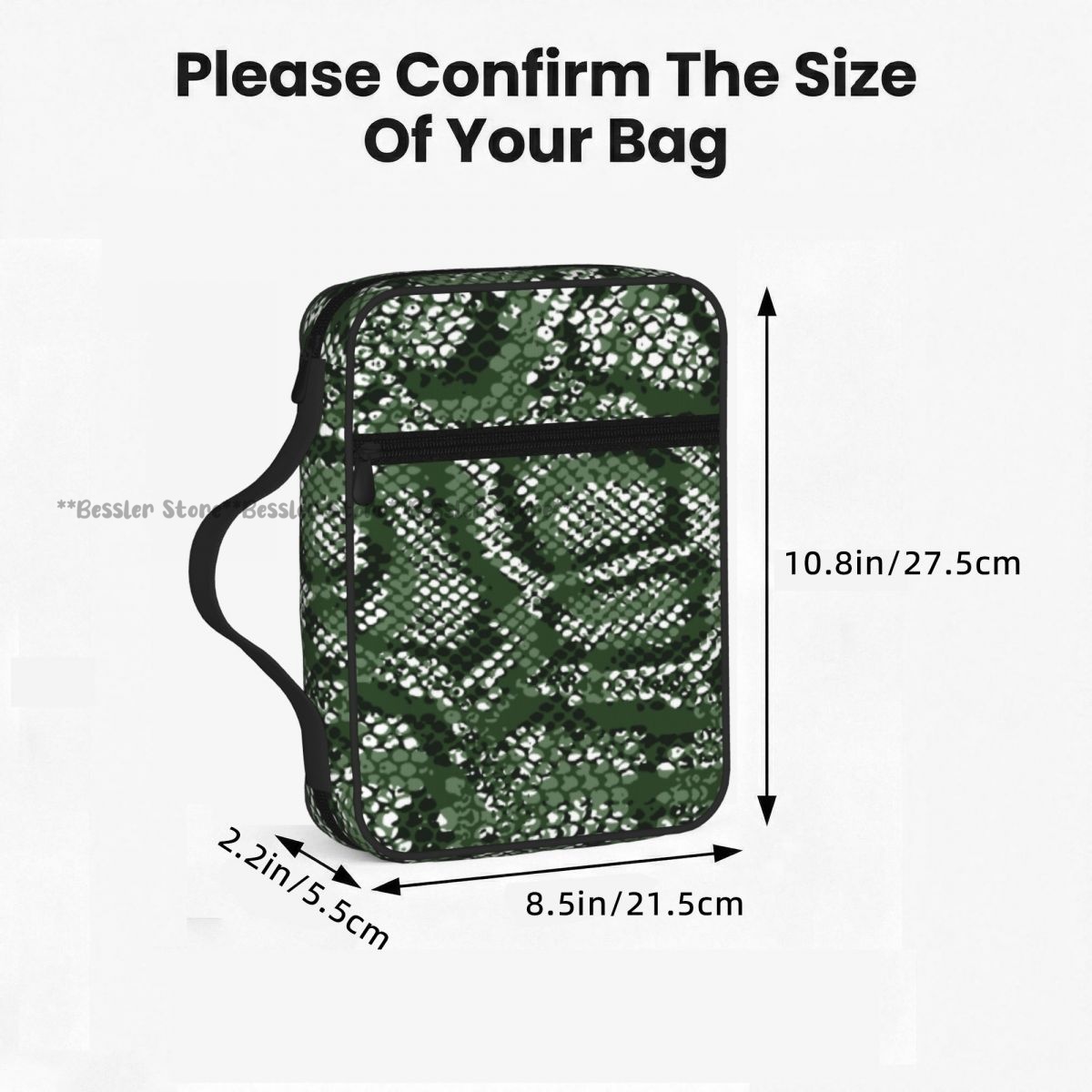 Green Snake Skin Pattern Bible - огляд і ціна Handbags