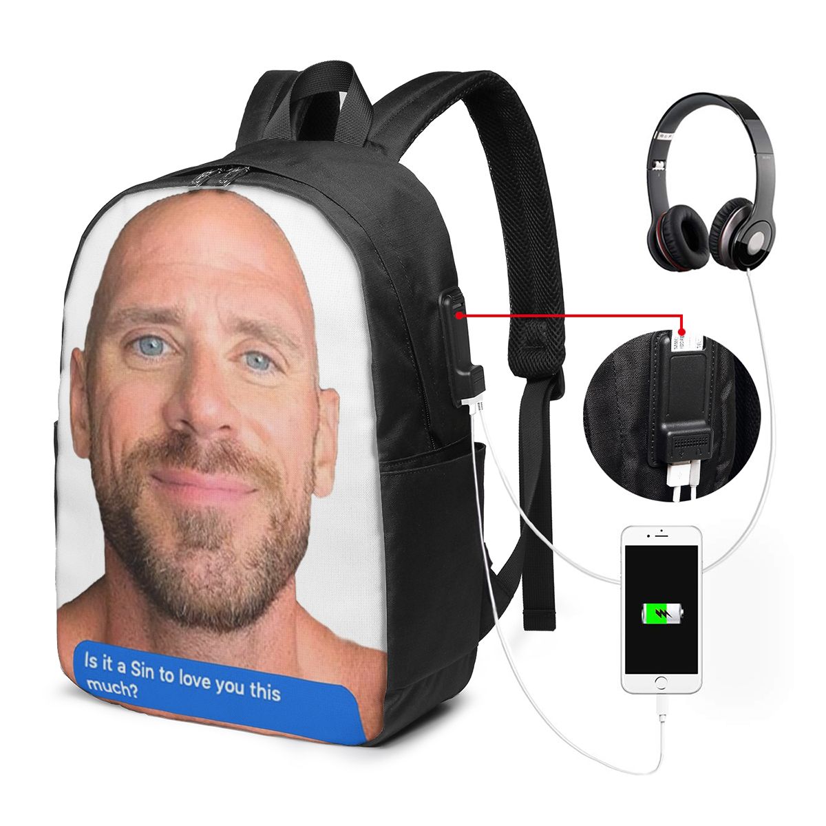 Johnny Sins Flirty Text Bubble - огляд і ціна Travel Bags