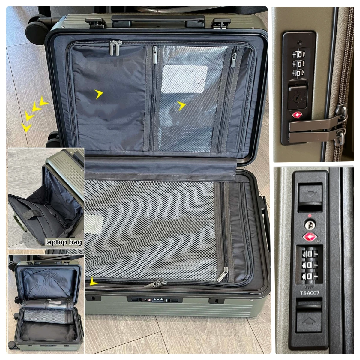 2-in-1 Suitcase Detachable Bac - огляд і ціна Aluminum Frame Carry On Luggage