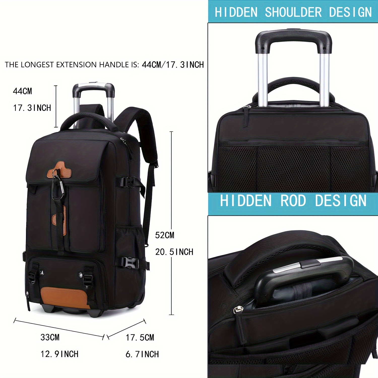 Rolling Backpack Large Capacit - огляд і ціна Foldable Rolling Luggage Bag