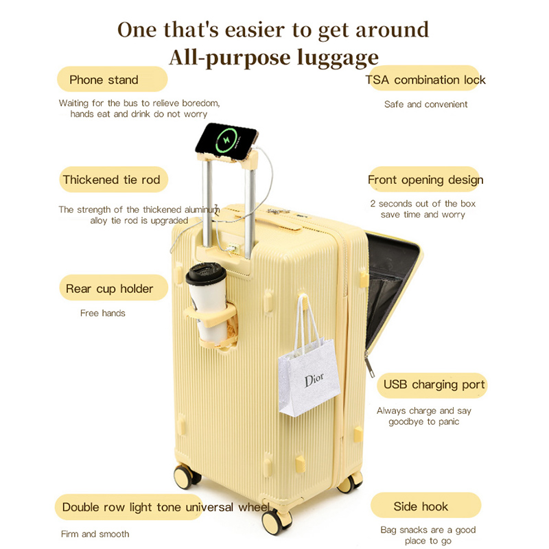 sushimu Suitcase Wide Handle T - огляд і ціна Aluminum Frame Carry On Luggage